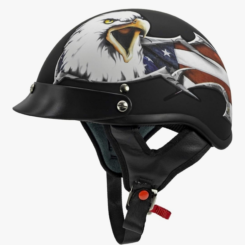 VCAN Cruiser Patriotic Eagle USA Graphics Motorcycle Half Helmet